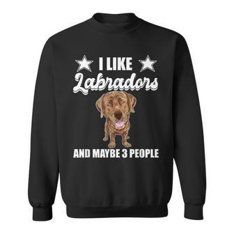 I Like Labradors Maybe 3 People Chocolate Lab Gift Labrador Sweatshirt - Seseable