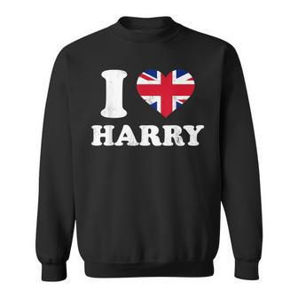 I Love Harry Cool Named Personalized Heart Sweatshirt - Seseable