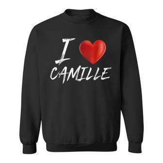 I Love Heart Camille Family Name T Sweatshirt - Seseable