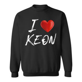 I Love Heart Keon Family Name T Sweatshirt - Seseable