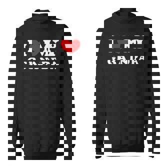 I Love My Grandpa I Heart My Grandpa Sweatshirt | Mazezy