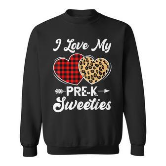 I Love My Pre-K Sweeties Hearts Valentines Day Teacher Gift Sweatshirt - Seseable