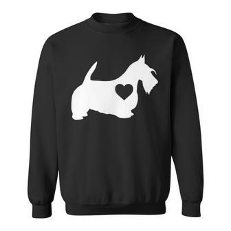I Love My Scottish Terrier T With Love Heart Sweatshirt | Mazezy