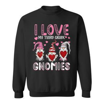 I Love My Third Grade Gnomies Women Teachers Valentines Day Men Women Sweatshirt Graphic Print Unisex - Seseable