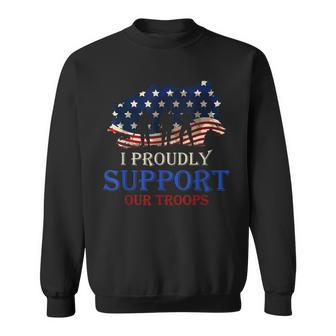I Proudly Support Our Troops Veterans Day V2 Men Women Sweatshirt Graphic Print Unisex - Seseable