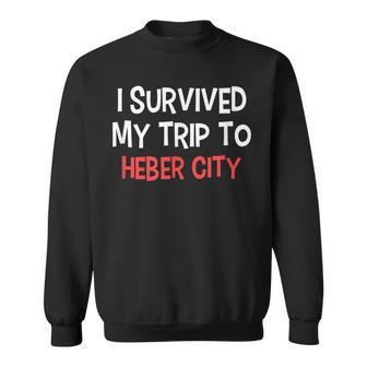 I Survived My Trip To Heber City Simple City Sweatshirt | Mazezy DE