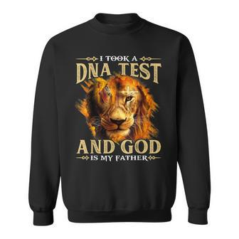 I Took A Dna Test And God Is My Father Christian Lion Sweatshirt - Seseable