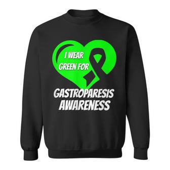 I Wear Green For Gastroparesis Awareness Mom Dad Men Women Sweatshirt Graphic Print Unisex - Seseable