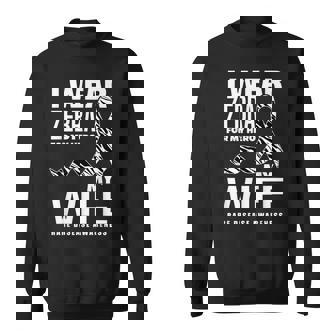 I Wear Zebra For My Wife Ribbon Rare Disease Awareness Men Women Sweatshirt Graphic Print Unisex - Thegiftio