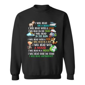I Will Read Books On A Boat & Everywhere Reading Book Funny Sweatshirt - Seseable