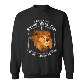 I Would Rather Stand With God Knight Templar Jesus Religion Sweatshirt - Seseable