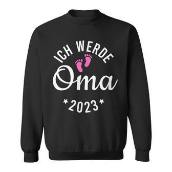 Ich Werde Oma 2023 Sweatshirt, Lustiges Oberteil mit Fußabdrücken - Seseable