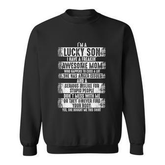 Im A Lucky Son Because I Have A Freaking Awesome Mom Shirt Tshirt Sweatshirt - Monsterry UK