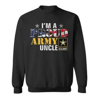 Im A Proud Army Uncle American Flag Military Gift Veteran Men Women Sweatshirt Graphic Print Unisex - Thegiftio UK
