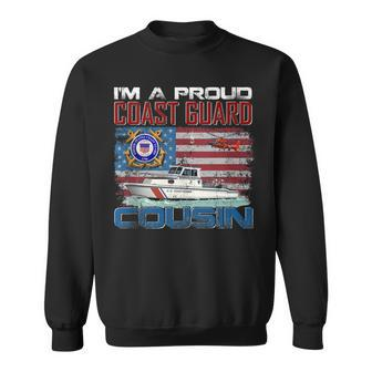 Im A Proud Coast Guard Cousin With American Flag Sweatshirt - Seseable