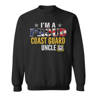 Im A Proud Coast Guard Uncle American Flag Gift Veteran Sweatshirt - Seseable