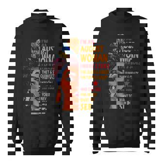 Im An August Woman I Have 3 Sides August Girl Birthday Men Women Sweatshirt Graphic Print Unisex - Thegiftio