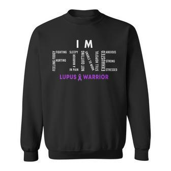 Im Fine Lupus Warrior Lupus Awareness Month Purple Ribbon Sweatshirt | Mazezy