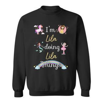 Im Lila Doing Lila Things Funny Name Sweatshirt - Seseable