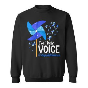 Im Their Voice Pinwheel Child Abuse Prevention Awareness Sweatshirt | Mazezy