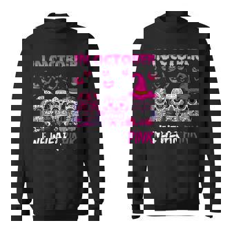 In October We Wear Pink Sugar Skulls Breast Cancer Awareness Men Women Sweatshirt Graphic Print Unisex - Thegiftio