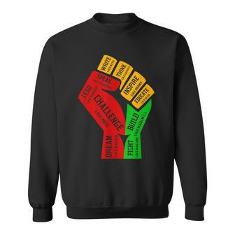 Inspiring Black Leaders Power Fist Hand Black History Month V3 Sweatshirt - Seseable