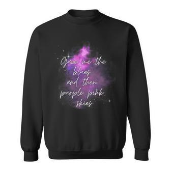 Invisible String Purple Pink Skies Eras Sweatshirt | Mazezy