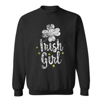 Irish Girl St Patricks Day Girls Shamrock Sweatshirt - Seseable