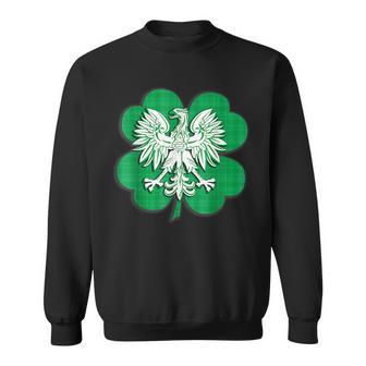 Irish Polish Family Heritage Shamrock St Patricks Day Polska Sweatshirt - Seseable