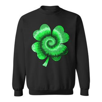 Irish Shamrock Tie Dye Happy St Patricks Day Go Lucky Gift Sweatshirt | Mazezy