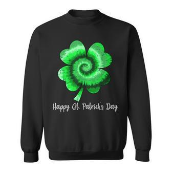 Irish Shamrock Tie Dye Happy St Patricks Day Go Lucky Sweatshirt - Seseable