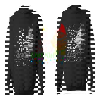 Is This Jolly Enough Noel Light Gnome Pajama Merry Christmas Men Women Sweatshirt Graphic Print Unisex - Thegiftio