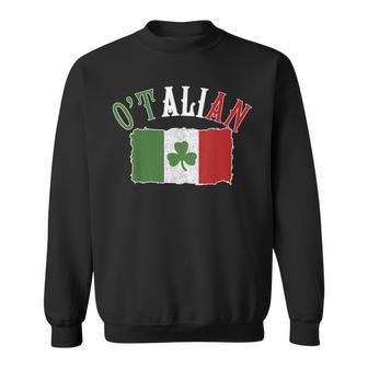 Italian Flag Shamrock St Patricks Day Matching Outfit Sweatshirt - Seseable