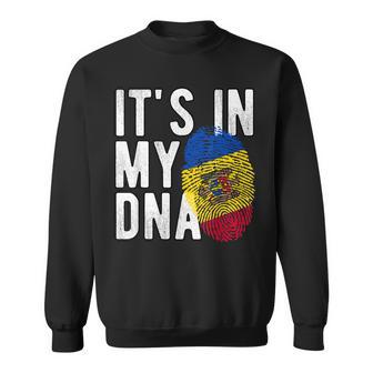 Its In My Dna Moldawien Flagge Fingerabdruck Sweatshirt - Seseable