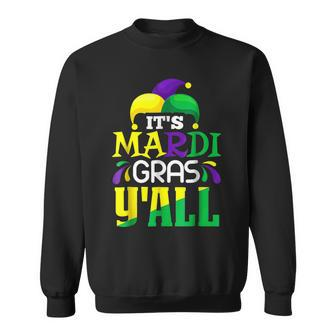 Its Mardi Gras Yall Jester Hat Mardi Gras Festival Party Sweatshirt - Seseable