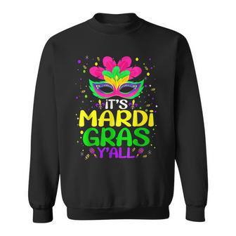 Its Mardi Gras Yall Mardi Gras Party Jester Festival Costume Sweatshirt - Seseable
