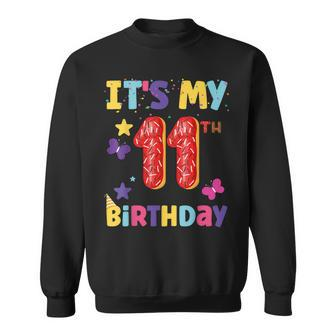 Its My 11Th Birthday Sweet Dunat Girls Funny 11 Year Old Sweatshirt | Mazezy