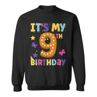 Its My 9Th Birthday Sweet Donuts Girls Funny 9 Year Old Sweatshirt | Mazezy