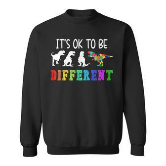 Its Ok To Be Different Dino Puzzle Boys Kids Ns Autism Sweatshirt | Mazezy CA