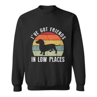 Ive Got Friends In Low Places Dachshund Wiener Dog Gift Sweatshirt - Monsterry