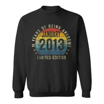 January 2013 10Th Birthday Gifts Vintage Limited Edition V2 Men Women Sweatshirt Graphic Print Unisex - Seseable