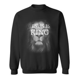 Jesus Is King Lion Christian Sweatshirt - Seseable