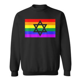 Jewish Hebrew Hanukkah Menorah Lgbtq Gay Pride Flag Men Women Sweatshirt Graphic Print Unisex - Seseable