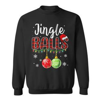 Jingle Balls Funny Christmas Matching Couple Tinsel Tits Men Women Sweatshirt Graphic Print Unisex - Thegiftio UK