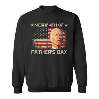 Joe Biden Merry 4Th Of Fathers Day Confused 4Th Of July Sweatshirt - Thegiftio UK