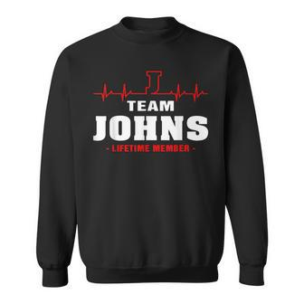 Johns Surname Family Last Name Team Johns Lifetime Member Men Women Sweatshirt Graphic Print Unisex - Seseable