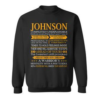 Johnson Name Gift Funny Johnson Sweatshirt | Mazezy