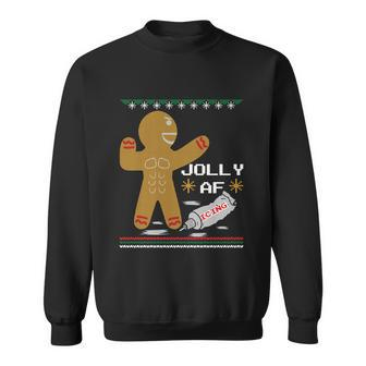 Jolly Af Gingerbread Man Body Builder Ugly Christmas Sweater Sweatshirt - Monsterry