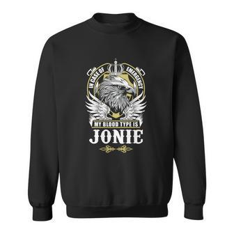Jonie Name - In Case Of Emergency My Blood Sweatshirt - Seseable