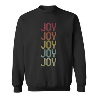 Joy Retro Wordmark Pattern Vintage Personalized 70S Sweatshirt - Seseable